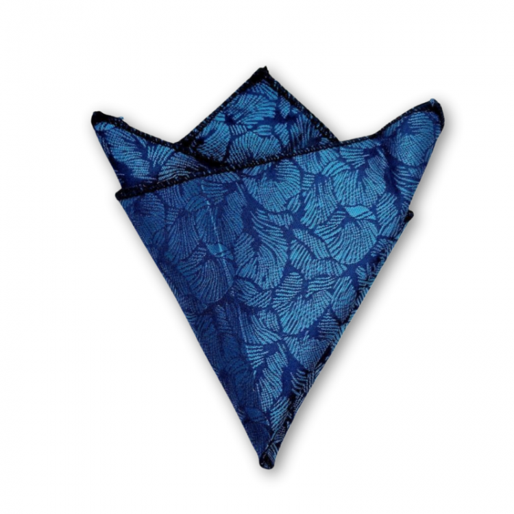 Navy Textured Pattern Pocket Square