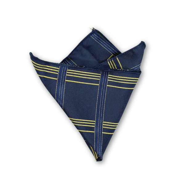 Navy Check Pocket Squar
