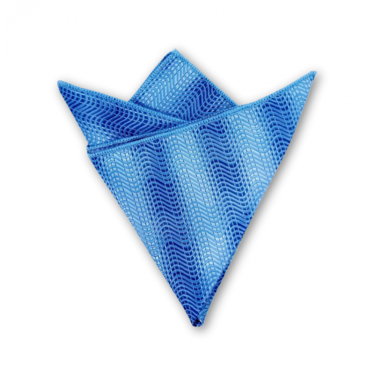 Sky Blue Wave Pattern Pocket Square